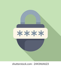 Lock online data icon flat vector. Access learning. Multi registration account