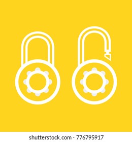 Lock open and lock closed. Concept password, blocking, security. Icon for web and mobile application. Vector illustration.