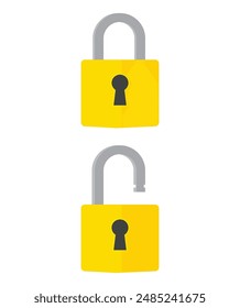 Lock open and lock closed icon. Padlock symbol. Symbol of protection. Concept password, blocking, security stock illustration