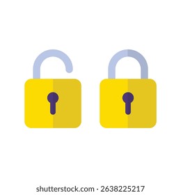 Lock open and lock closed icon. Padlock symbol. Symbol of protection. stock illustration