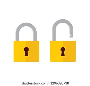 Lock open and lock closed icons. Padlock symbol - stock vector.