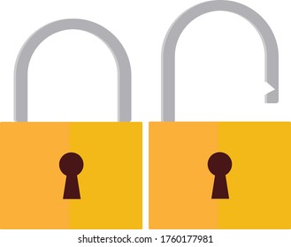 Bloquear iconos abiertos y bloquear cerrados. Símbolo Padlock - vector stock.