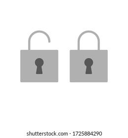 Bloquear iconos abiertos y cerrados. Símbolo de seguridad y seguridad, pictogramas de teclado y candado.