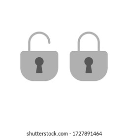 Öffnen und Schließen der Symbole sperren. Symbol für Sicherheit, Schlüsselloch und Padlock Piktogramme.