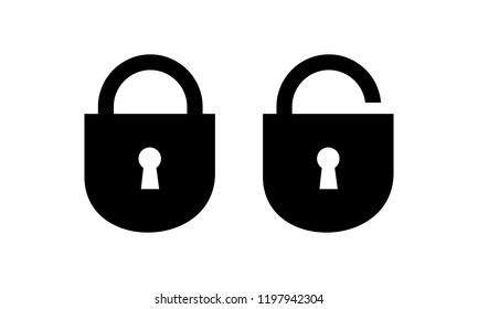 lock open and closed, password security symbol vector
