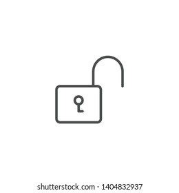 Lock open icon isolated on white background. Padlock symbol modern simple vector icon for website or mobile app