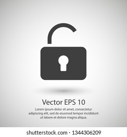 Lock open icon vector illustration. Minimalist style.
