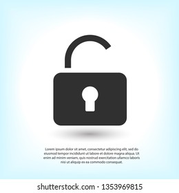 Lock open icon vector illustration. Minimalist style.