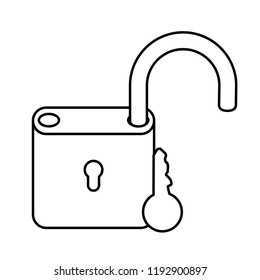 lock open with key isolated icons