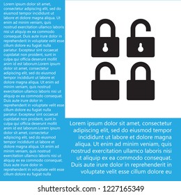 Lock open set vector icon 