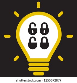 Lock open set vector icon 