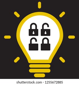 Lock open set vector icon 