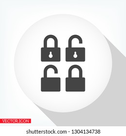 Lock open set vector icon 