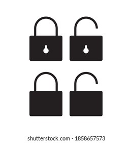 Lock open set vector icon. eps 10