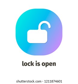 Lock is open vector icon for web and mobile applications