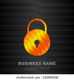 Lock Orange, Yellow and Black silk fashion premium icon / Logo