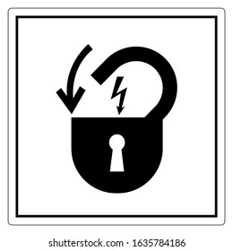 Lock Out Electrical Power Symbol Sign, Vector Illustration, Isolate On White Background Label .EPS10