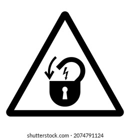 Lock Out Electrical Power Symbol Sign, Vector Illustration, Isolate On White Background Label .EPS10