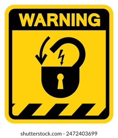 Lock Out Electrical Power Warning Sign, Vector Illustration, Isolate On White Background Label .EPS10