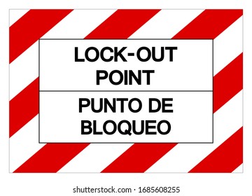 Lock Out Point Point De Verrouillage Symbol Sign, Vector Illustration, Isolate On White Background Label .EPS10