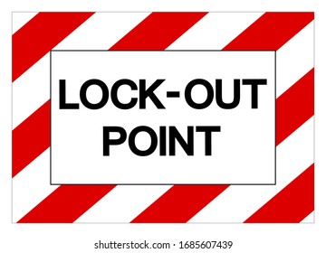 Lock Out Point Punto De Bloqueo  Symbol Sign, Vector Illustration, Isolate On White Background Label .EPS10