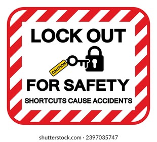 Bloquear Para Métodos De Acceso Rápido De Seguridad Causa Signo De Símbolo De Accidentes ,Ilustración De Vectores, Aislar En Etiqueta De Fondo Blanco .EPS10