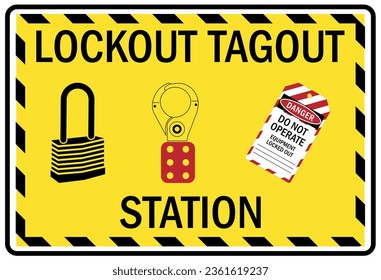 Lock out sign and labels