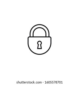 Lock Outline Icon - Black