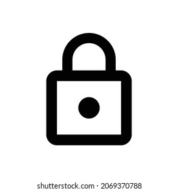 lock outline Icon. Flat style design isolated on white background. Vector illustration