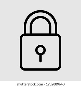 lock outline icon isolated vector illustration