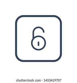 Lock outline icon, modern minimal flat design style. Padlock vector illustration