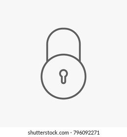 Lock outline icon on white backround