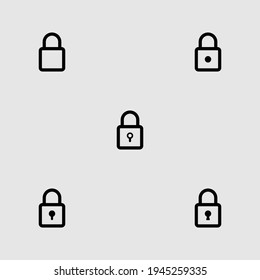 lock outline icon set isolated vector illustration