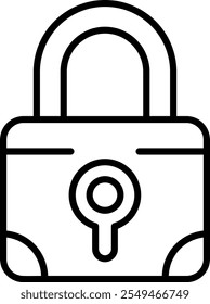 Lock Outline Icon Style Design
