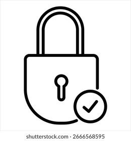 Lock Outline Icon Vector Illustration