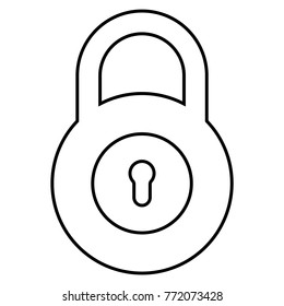 Lock outline sign. Security lock ooutline vector eps10