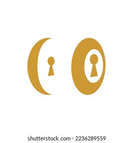 lock oval logo design vector template
