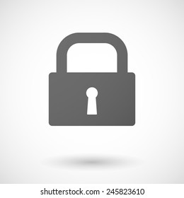 Lock Pad   Icon With Shadow On White Background