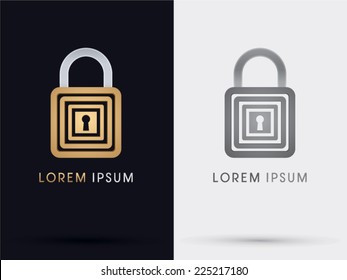 Lock, padlock abstract logo, symbol, icon, graphic, vector.