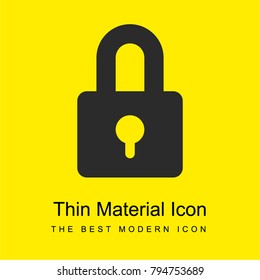 Lock Padlock bright yellow material minimal icon or logo design