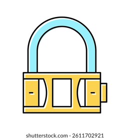 lock padlock color icon vector. lock padlock sign. isolated symbol illustration