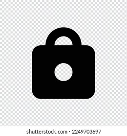 Lock, padlock filled icon in transparent background, basic app and web UI bold line icon, EPS10