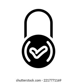 lock padlock glyph icon vector. lock padlock sign. isolated symbol illustration