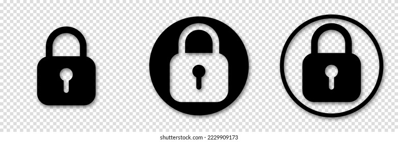 Lock padlock icons set. Vector illustration of security symbols.