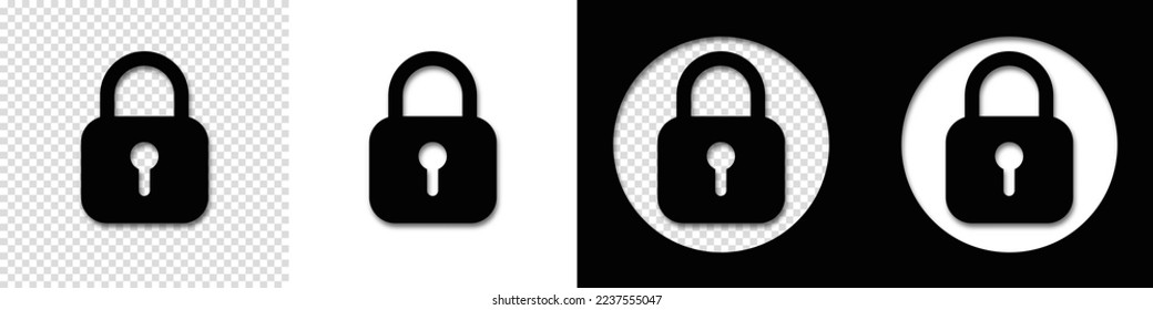 Lock padlock icons set. Vector illustration of security symbols.