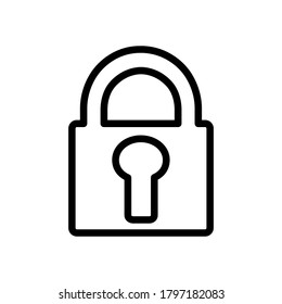 lock padlock, keyhole symbol line icon, Vector Illustration