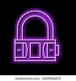 lock padlock neon light sign vector. lock padlock illustration