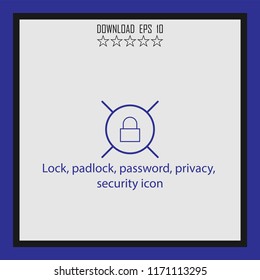Lock, padlock, privacy  vector icon