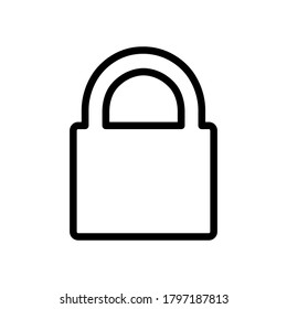 lock, padlock, security concept symbol line icon, Vector Illustration
