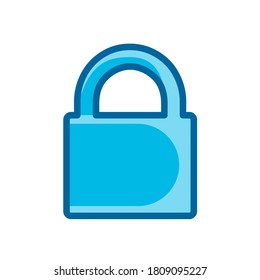 lock, padlock, security concept symbol blue color icon, Vector Illustration